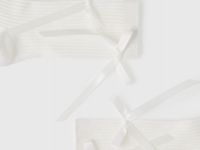 Высокие носки в рубчик с бантами для девочек, Белый