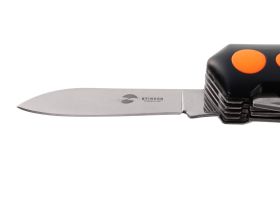 Нож перочинный Stinger 96 мм, 15 функций, черный/оранжевый, в блистере