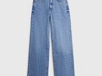 Широкие джинсы с высокой посадкой, Голубой