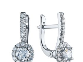 Серьги из белого золота с бриллиантами э4701сг06165200