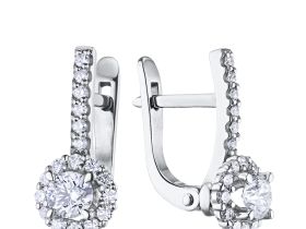 Серьги из белого золота с бриллиантами э4701сг06165200