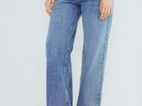 Широкие джинсы с высокой посадкой, Голубой