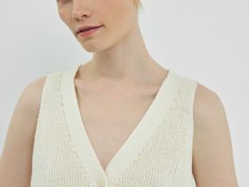 Вязаный жилет, Бежевый