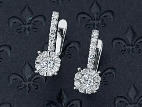 Серьги из белого золота с бриллиантами э4701сг04202857