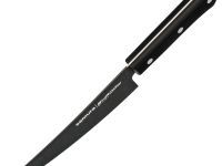 Поварской кухонный шеф-нож Samura Shadow 16.6 см, сталь Aus 8, сталь AUS-8, рукоять ABS-Пластик