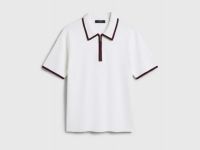 Джемпер с воротником поло на молнии, Бежевый