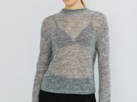 Полупрозрачный джемпер с шерстью альпака, Серый