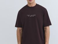 Футболка с текстовой вышивкой, Фиолетовый