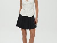 Плисированная юбка-мини на резинке