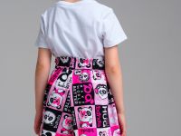 Комплект трикотажный для девочек: фуфайка (футболка), юбка-шорты