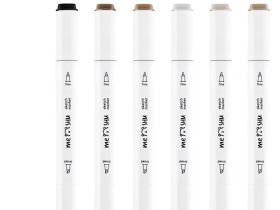 Набор маркеров для скетчинга MESHU 6 цв, теплые серые цвета