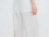 Брюки из полупрозрачной ткани, Белый