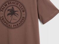 Футболка с цветочным принтом, Коричневый