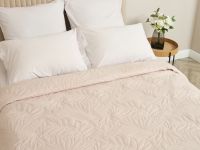 Покрывало Листочки/Fogliare, серо-бежевое