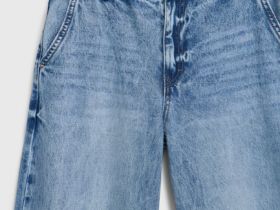 Широкие джинсы с высокой посадкой из лиоцелла, Голубой