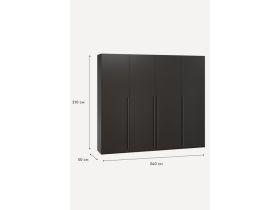 Распашной шкаф Кимбол 4-240x210 Черный с зеркалом