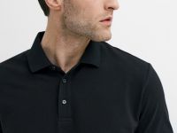 Поло из плотного хлопка, Черный