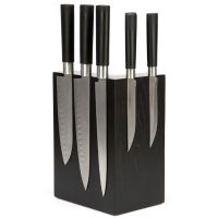 Подставка настольная магнитная для 8 ножей Woodinhome KS009SOBL, дуб, черный