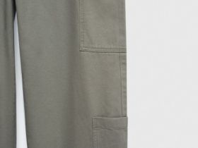 Хлопковые брюки карго с накладными карманами, Зеленый