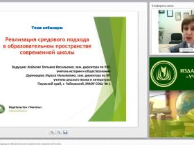 Международный вебинар "Реализация средового подхода в образовательном пространстве современной школы"