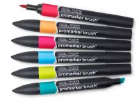 Набор художественных маркеров Brush, 6 цветов, основные оттенки