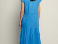 Платье из хлопка с воланом и акцентной талией