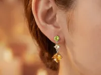 Пусеты из серебра с и цитринами э0681пс01260383