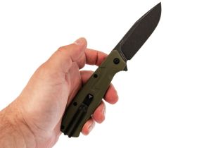 Складной нож SRM 221X-GP blackwash сталь 14C28N, рукоять OD Green G10