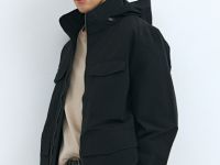 Куртка с накладными карманами, Черный