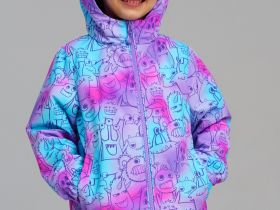 Куртка текстильная с полиуретановым покрытием для девочек (ветровка)