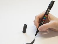 Маркер UNI "POSCA" PCF-350, кисть, цвет розовый