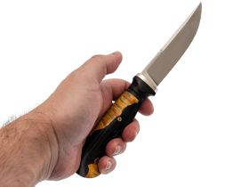 Нож Пират, сталь M390, рукоять кап клена/композит