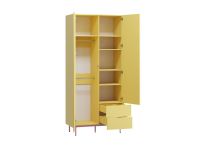 Распашной шкаф Изи 2-100x220 Желтый/Розовый