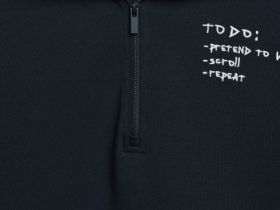 Толстовка с воротником-стойкой на молнии, Черный