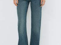 Джинсы клёш с высокой посадкой, Синий