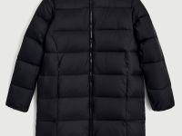 Пуховое пальто с воротником-стойкой