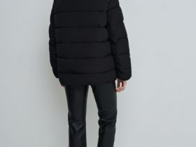 Утеплённая куртка с воротником-стойкой, Черный