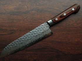 Нож Сантоку 180 мм, Sakai Takayuki, сталь VG-10 Damascus 17 слоев, рукоять дерево Pakka