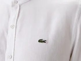 Мужская рубашка Lacoste без ворота в полоску из смеси льна