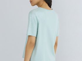 Джемпер с пайетками и коротким рукавом, Зеленый