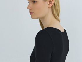Футболка хенли из вискозы, Черный