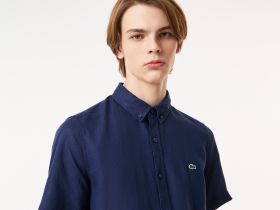 Мужская льнаная рубашка Lacoste