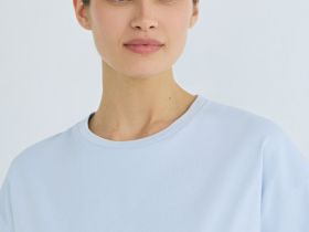 Футболка оверсайз из плотного хлопка, Голубой