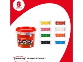 Тесто для лепки Гамма "Мультики" 8 цветов* 25 г, пластиковая банка с ручкой