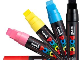 Маркер UNI "POSCA" PC-17K, 15,0 мм, наконечник скошенный, цвет желтый