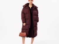 Женский длинный пуховик Lacoste с капюшоном