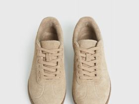 Кеды из натуральной замши, Бежевый