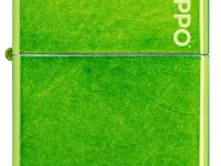 Зажигалка ZIPPO Logo с покрытием Lurid™, латунь/сталь, зеленая, глянцевая, 38x13x57 мм