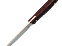 Туристический нож Град Горький Оса, сталь Elmax, рукоять карбон, черно-красный