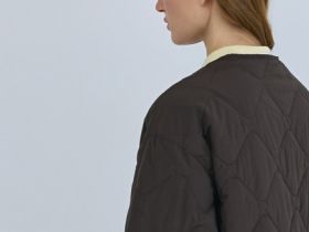 Легкая стёганая утеплённая куртка, Коричневый